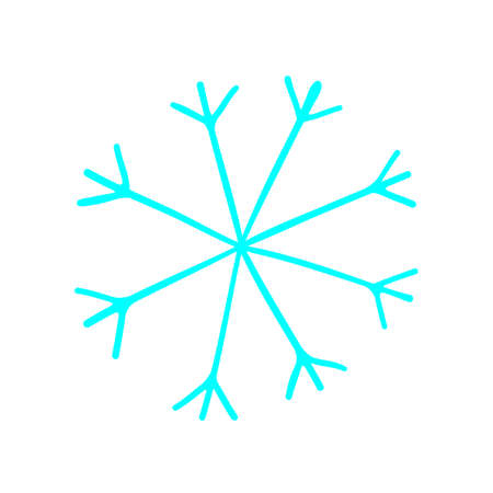 A snowflake drawn by hand. Winter Christmas Decoration
