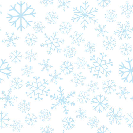 snowflakes seamless doodle pattern, vector backgroundのイラスト素材