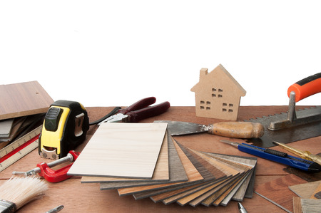 construction materials, sample of materials. Copy space.Decoration materials for home and building...