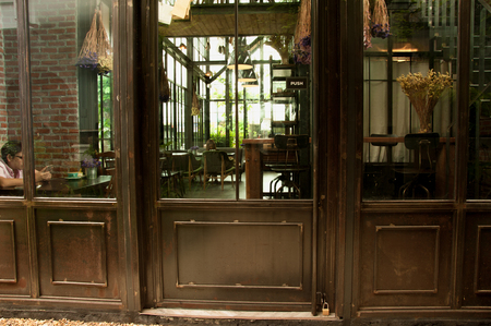 Bangkok, Thailand- June 5,2017 : Keaw Kai Ka Coffee Shop and Cafe Restaurant. Interior Relaxation Conceptのeditorial素材