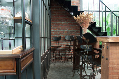 Bangkok, Thailand- June 5,2017 : Keaw Kai Ka Coffee Shop and Cafe Restaurant. Interior Relaxation Conceptのeditorial素材