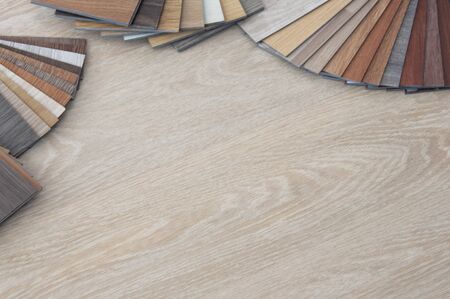 wood materials. Materials design. Interior design material. Sample of wood. Laminate. Veneer. Vinyl. pattern of wood texture; Walnut, Oak, Ash, beach, Dark brown, Maple, white, black. pettern of wood  furniture. の写真素材