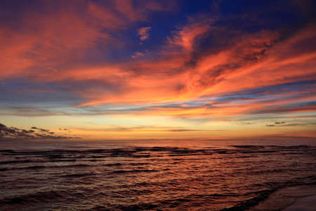 Beautiful Sunset on the beachの写真素材