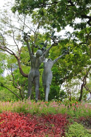 Statue of freedom in the parkの写真素材