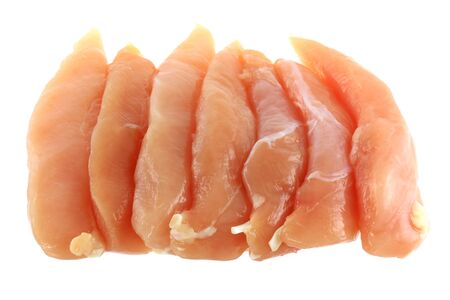 Raw and Fresh Chicken Breast Fillet isolated on white