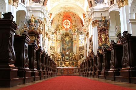 A beautiful Church inside Durnstein Abbey  Stift Durnstein , Austriaのeditorial素材