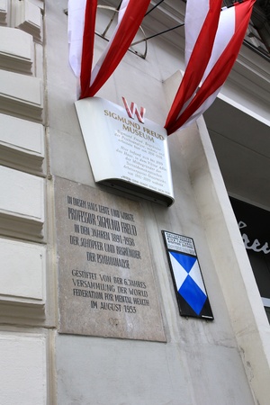 The Sigmund Freud Museum in Vienna - Austria  The museum is founded in 1971  It presents Sigmund Freud s life story and the history of psychoanalysis のeditorial素材