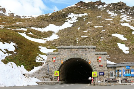 Hochtor, the mountain pass tunnel, at Grossglockner High Alpine Road in Austria on September 16, 2014. Hochtor is situated at the height of 2503m. and It connects Bruck in the state of Salzburg with Heiligenblut in Carinthia.のeditorial素材