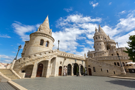 BUDAPEST, HUNGARY - JULY 2018 : Fisherman's Bastion on Buda bank of the Danube river, on Castle hill, Budapest, Hungary on July 19, 2018のeditorial素材