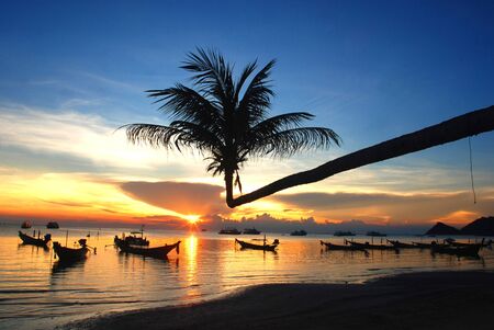 sunset at kao tao,south of thailandの写真素材