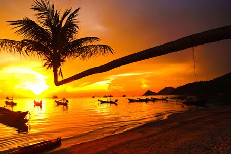 sunset at kao tao,south of thailandの写真素材