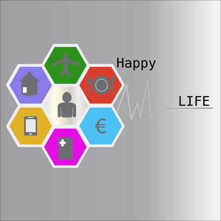 The basic happy lifeのイラスト素材