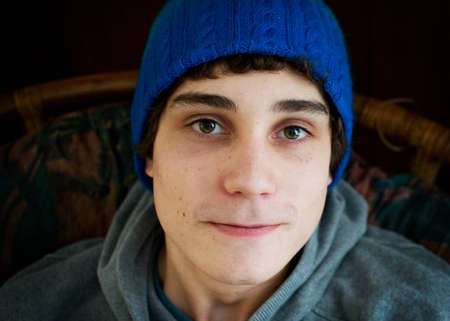 close up of a teen boyの写真素材