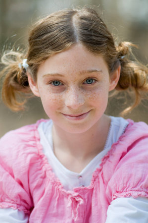 cute little girl in spring clothing の写真素材