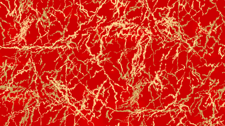 Seamless marble vector texture. Red marble with gold veins. Marble effect. Graceful background. Rectangular tile.のイラスト素材