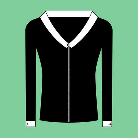 Long sleeve black shirt silhouette. Vector isolated illustration. Icon.のイラスト素材