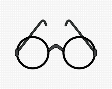Round glasses on transparent background. Circle eyeglasses with round frame. Vector illustration.のイラスト素材