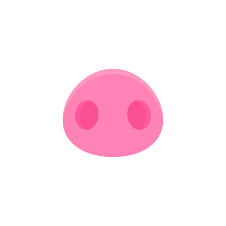 Pig nose icon and logo. Vector cartoon illustration. Clipart and drawing on white background.のイラスト素材