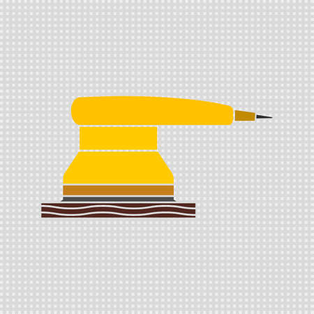 Electric sander icon. For floor and wooden planks sanding sandpaper. Isolated vector clipart.のイラスト素材