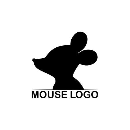Mouse   design template. Animal silhouette. Vector drawing and clipart. Illustration on white background.のイラスト素材