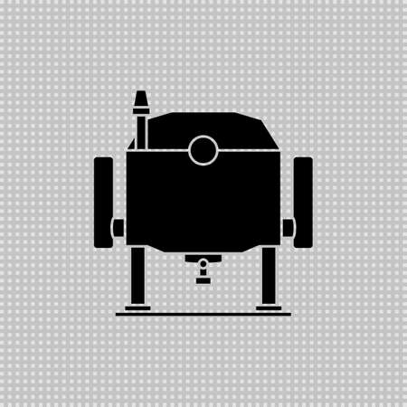 Electric wood plunge router. Power tool. Vector drawing. Silhouette on transparent background.のイラスト素材
