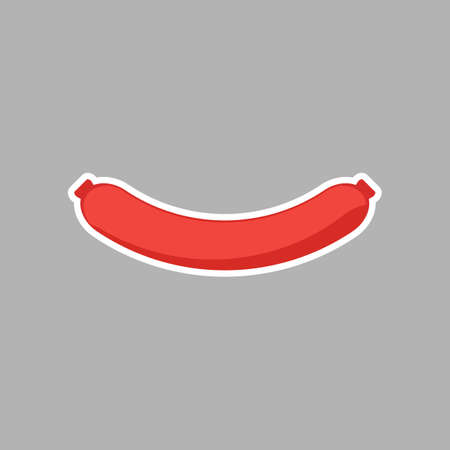 Roasted sausage sticker. Vector illustration. Drawing and clipart.のイラスト素材