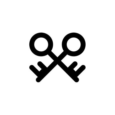 Two crossed old key icon. vector illustration.のイラスト素材
