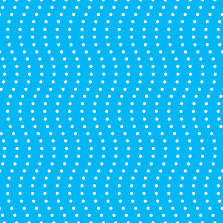 Blue and white polka dot background. Vector seamless repeat pattern. wave curved line style. Editable template.のイラスト素材
