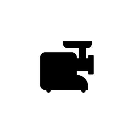 Electric meat grinder icon. black silhouette. Isolated vector illustration on white background.のイラスト素材