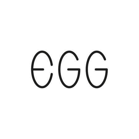 Egg text creative logo design. Simple minimal abstract vector illustration. Drawing on a white...