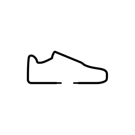 Sneakers logo design with laces. simple minimal icon. Line and outline style. Abstract Vector illustration on white background.のイラスト素材