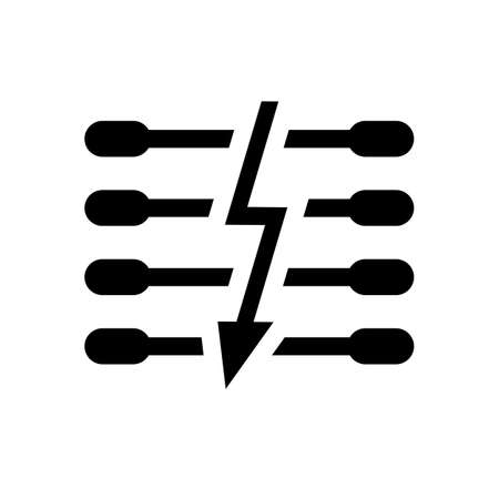 Electric fencing icon with high voltage sign. Isolated vector illustration on white background.のイラスト素材