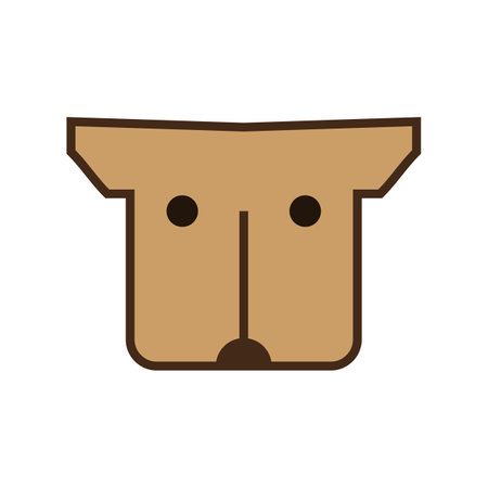 dog puppy logo. dog head. simple minimal icon. Vector illustration on white background.のイラスト素材