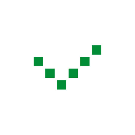 Green check mark symbol. vector icon. Pixel art and dot style.のイラスト素材