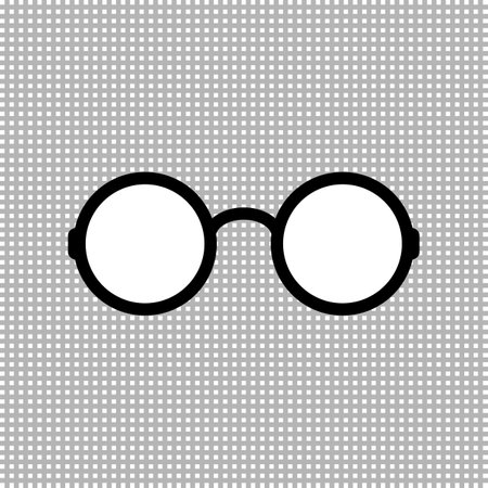 circle lens glasses. vector icon. Isolated illustration on transparent background.のイラスト素材