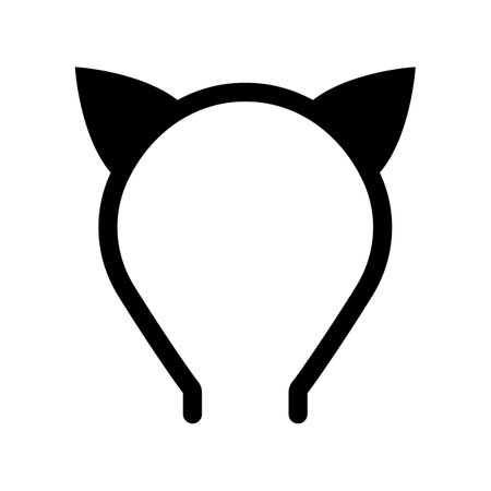 Hair hoop with cat ears. Headband vector icon. Isolated illustration on white background.のイラスト素材