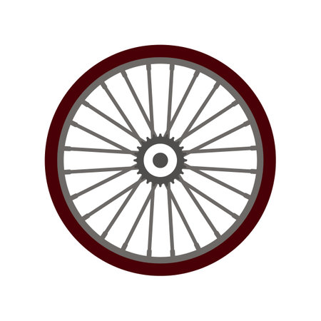 One single bike wheel. vector illustration. isolated on white background.のイラスト素材