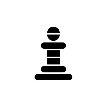 Chess pawn. Simple vector logo. Abstract silhouette on white background.のイラスト素材