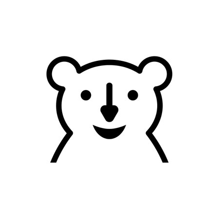 Polar white bear logo. vector illustration. isolated on white background.のイラスト素材
