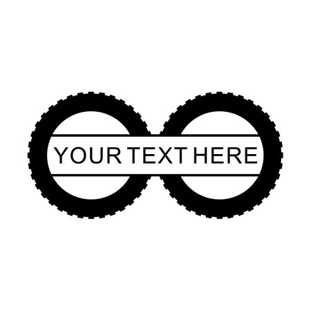 Car tires and banner for text or inscription. Isolated vector illustration on white background.のイラスト素材
