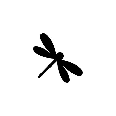Dragonfly icon silhouette vector illustration.のイラスト素材