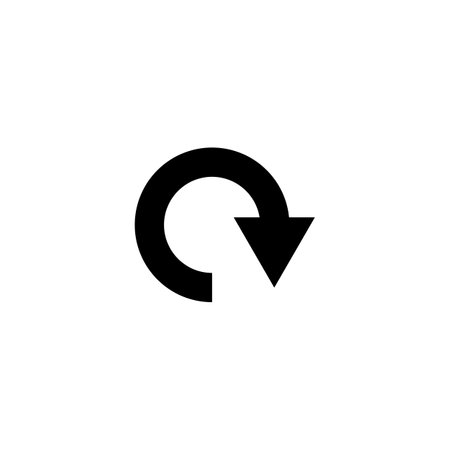 Round rotating arrow. Clockwise movement in a circle.のイラスト素材