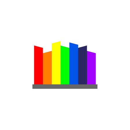 Logo from a set of bright colored stripes.のイラスト素材