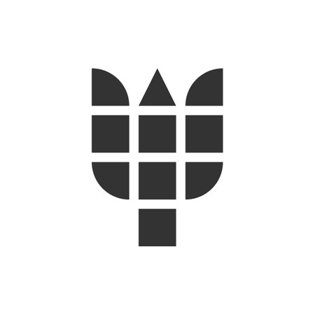 Logo design in the shape of a flower. Creative abstract vector template in minimal simple flat style.のイラスト素材