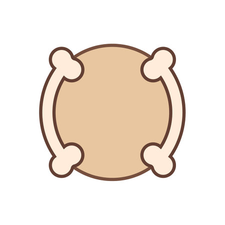 Round frame of dog bones with place and space for text or image. Vector design template on empty white background.のイラスト素材