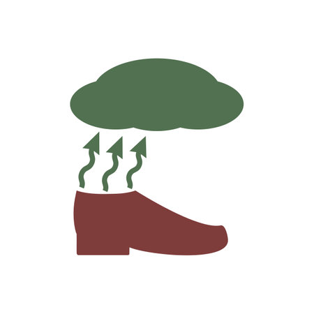 Stinky smelly shoes. Vector silhouette on empty white background.のイラスト素材