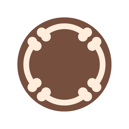Round frame of dog bones with place and space for text or image. Vector design template on empty white background.のイラスト素材