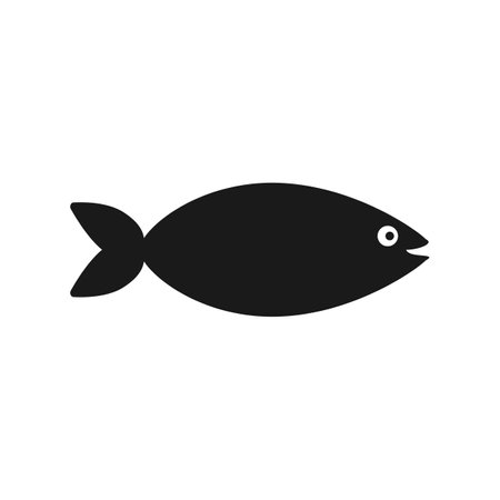 Fish silhouette. Vector illustration on white background.のイラスト素材