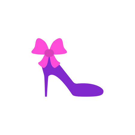 Women's shoe with a high heel and a gift bow.のイラスト素材