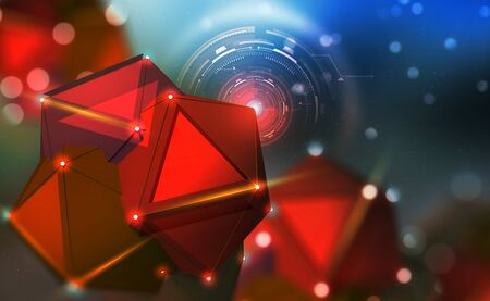 Artificial Intelligence. Observation, data collection and protection. Big Data Concept. Computer Mind and Quantum Architecture 3D Illustrationの写真素材